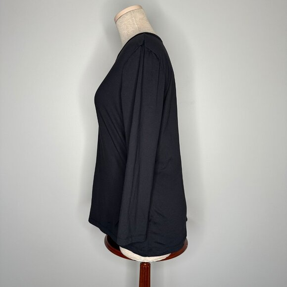 J. McLaughlin Women's Long Sleeve Crew Neck Top Black Size Large - Picture 3 of 6